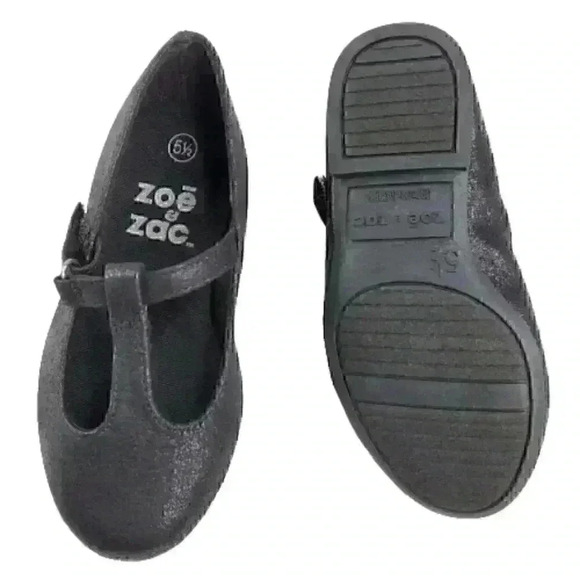 Zoe and Zac Girls' Toddler Smooth Black T-Strap - Picture 5 of 5